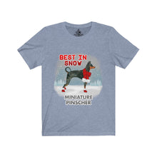 Load image into Gallery viewer, Miniature Pinscher Best In Snow Unisex Jersey Short Sleeve Tee