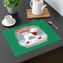 Load image into Gallery viewer, Bichon Frise Best In Snow Placemat