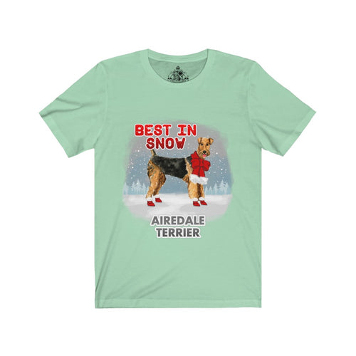 Airedale Terrier Best In Snow Unisex Jersey Short Sleeve Tee