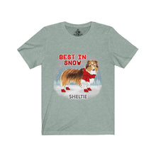 Load image into Gallery viewer, Sheltie Best In Snow Unisex Jersey Short Sleeve Tee