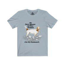 Load image into Gallery viewer, My Petit Basset Griffon Vendeen Ate My Homework Unisex Jersey Short Sleeve Tee