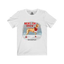 Load image into Gallery viewer, Basenji Best In Snow Unisex Jersey Short Sleeve Tee