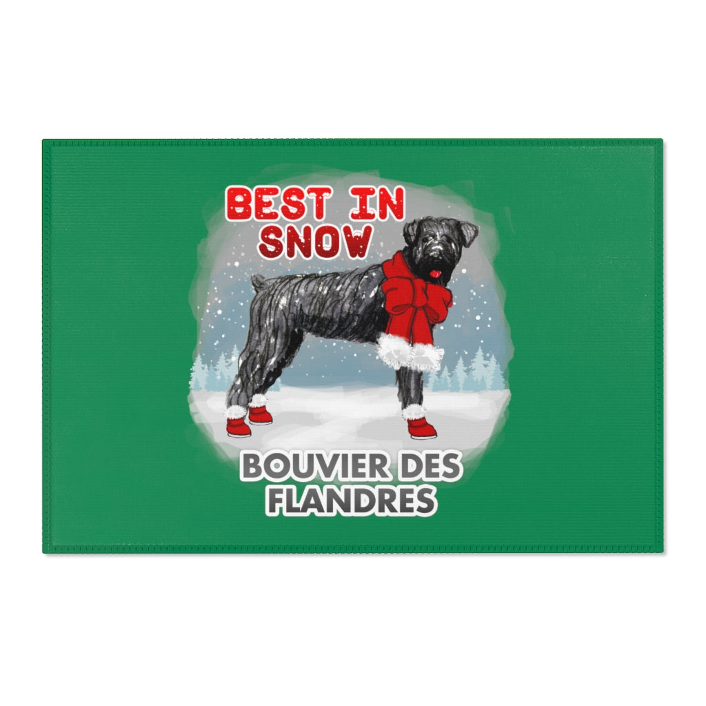 Bouvier Des Flandres Best In Snow Area Rug