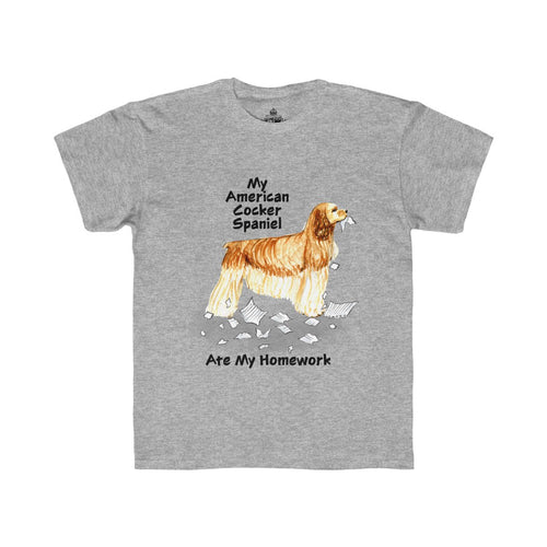 My American Cocker Spaniel Ate My Homework Kids Regular Fit Tee