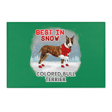 Load image into Gallery viewer, Colored Bull Terrier Best In Snow Area Rug