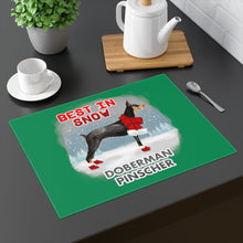 Load image into Gallery viewer, Doberman Pinscher Terrier Best In Snow Placemat