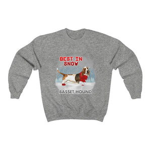Basset Hound Best In Snow Heavy Blend™ Crewneck Sweatshirt