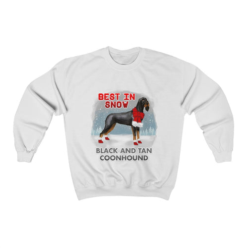 Black and Tan Coonhound Best In Snow Heavy Blend™ Crewneck Sweatshirt