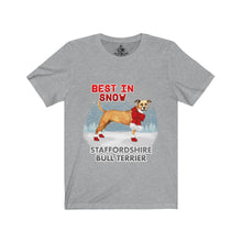 Load image into Gallery viewer, Staffordshire Bull Terrier Best In Snow Unisex Jersey Short Sleeve Tee