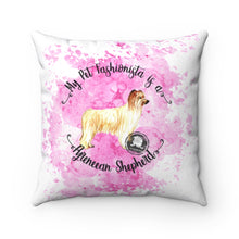Load image into Gallery viewer, Pyrenean Shepherd Pet Fashionista Square Pillow
