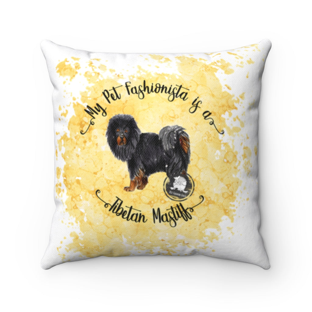 Tibetan Mastiff Pet Fashionista Square Pillow