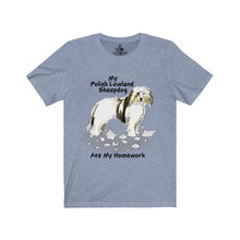 Load image into Gallery viewer, My Polish Lowland Sheepdog Ate My Homework Unisex Jersey Short Sleeve Tee