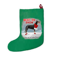 Load image into Gallery viewer, Beauceron Best In Snow Christmas Stockings