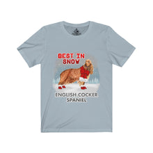 Load image into Gallery viewer, English Cocker Spaniel Best In Snow Unisex Jersey Short Sleeve Tee