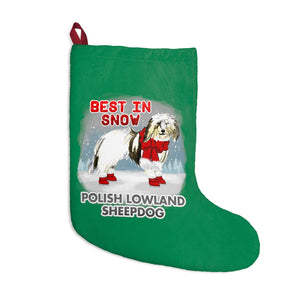 Polish Lowland Sheepdog Best In Snow Christmas Stockings