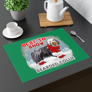 Bearded Collie Best In Snow Placemat
