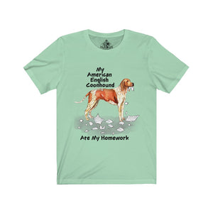 My American English Coonhound Ate My Homework Unisex Jersey Short Sleeve Tee