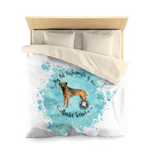 Load image into Gallery viewer, Border Terrier Pet Fashionista Duvet Cover