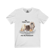 Load image into Gallery viewer, My Lhasa Apso Ate My Homework Unisex Jersey Short Sleeve Tee