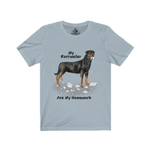 Load image into Gallery viewer, My Rottweiler Ate My Homework Unisex Jersey Short Sleeve Tee