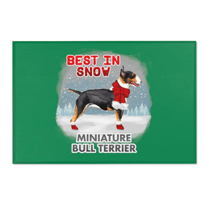 Miniature Bull Terrier Best In Snow Area Rug