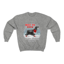 Load image into Gallery viewer, Black Cocker Spaniel Best In Snow Heavy Blend™ Crewneck Sweatshirt