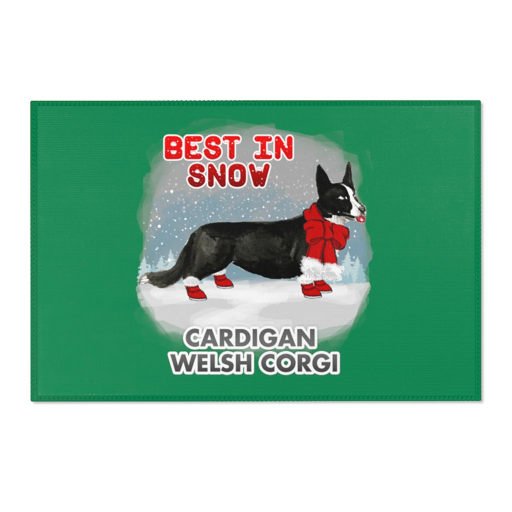 Cardigan Welsh Corgi Best In Snow Area Rug