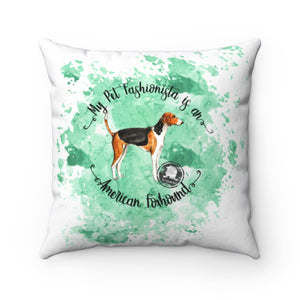 American Foxhound Pet Fashionista Square Pillow