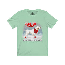 Load image into Gallery viewer, Clumber Spaniel Best In Snow Unisex Jersey Short Sleeve Tee