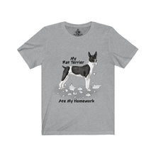 Load image into Gallery viewer, My Rat Terrier Ate My Homework Unisex Jersey Short Sleeve Tee
