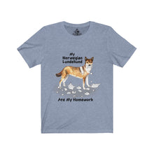 Load image into Gallery viewer, My Norwegian Lundehund Ate My Homework Unisex Jersey Short Sleeve Tee