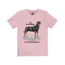 Load image into Gallery viewer, My Rottweiler Ate My Homework Unisex Jersey Short Sleeve Tee