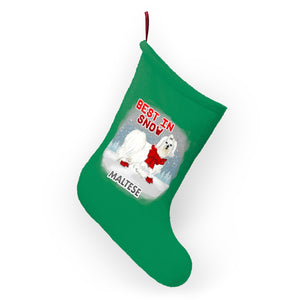 Maltese Best In Snow Christmas Stockings