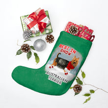 Load image into Gallery viewer, Australian Terrier Best In Snow Christmas Stockings