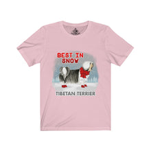 Load image into Gallery viewer, Tibetan Terrier Best In Snow Unisex Jersey Short Sleeve Tee