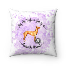 Load image into Gallery viewer, Pharoah Hound Pet Fashionista Square Pillow