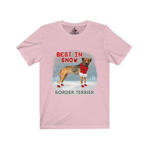 Border Terrier Best In Snow Unisex Jersey Short Sleeve Tee
