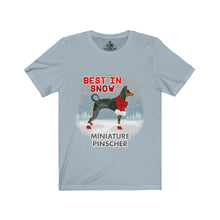 Load image into Gallery viewer, Miniature Pinscher Best In Snow Unisex Jersey Short Sleeve Tee