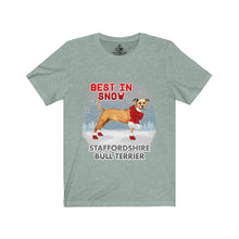 Load image into Gallery viewer, Staffordshire Bull Terrier Best In Snow Unisex Jersey Short Sleeve Tee