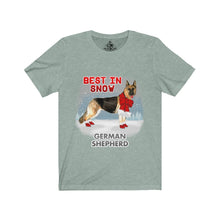 Load image into Gallery viewer, German Shepherd Best In Snow Unisex Jersey Short Sleeve Tee