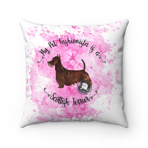 Scottish Terrier Pet Fashionista Square Pillow