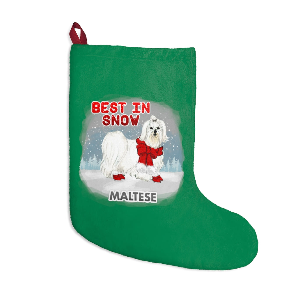 Maltese Best In Snow Christmas Stockings