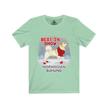 Load image into Gallery viewer, Norwegian Buhund Best In Snow Unisex Jersey Short Sleeve Tee