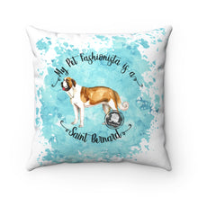 Load image into Gallery viewer, Saint Bernard Pet Fashionista Square Pillow