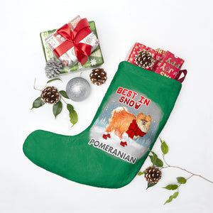Pomeranian Best In Snow Christmas Stockings