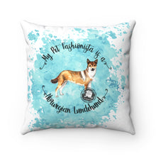 Load image into Gallery viewer, Norwegian Lundehund Pet Fashionista Square Pillow