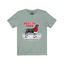 Load image into Gallery viewer, Rottweiler Best In Snow Unisex Jersey Short Sleeve Tee