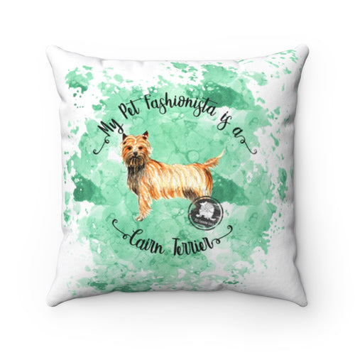 Cairn Terrier Pet Fashionista Square Pillow