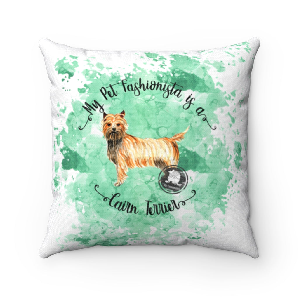 Cairn Terrier Pet Fashionista Square Pillow