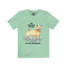 Load image into Gallery viewer, My Norwich Terrier Ate My Homework Unisex Jersey Short Sleeve Tee
